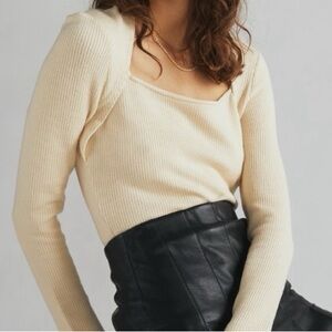 Anthropologie Square Neck Sweater women’s size medium